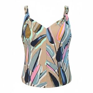 Womens Nic + Zoe Banana Leaves Tank Size Large NWT